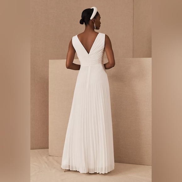 Anthropologie | BHLDN Badgley Mischka Sloan Dress Accordion Pleat Wedding Gown 4 - Picture 10 of 16